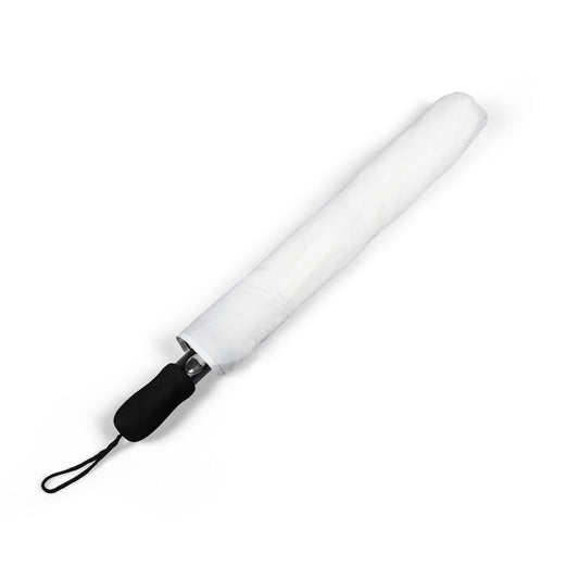White Compact Foldable Umbrella | Eco-Friendly Rain Gear, Travel Essentials, Lightweight Outdoor Accessory