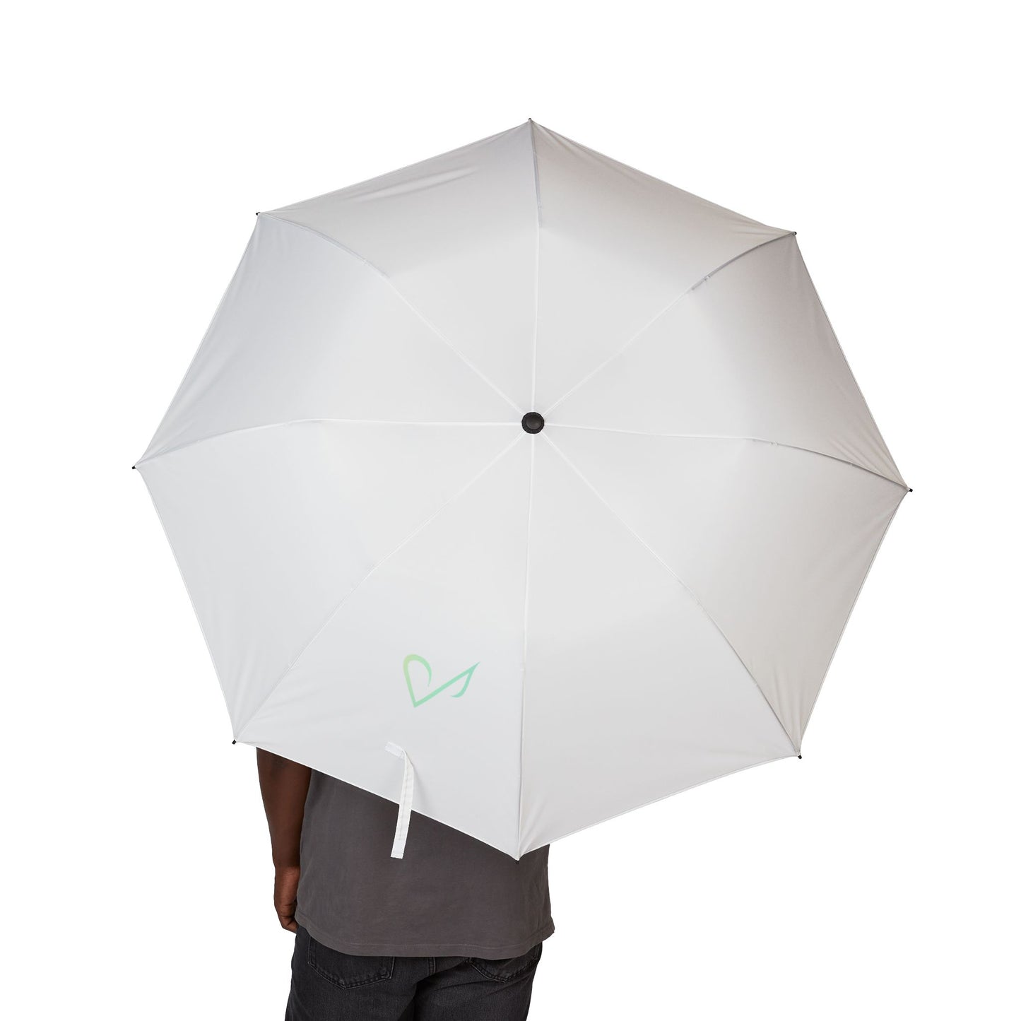 White Compact Foldable Umbrella | Eco-Friendly Rain Gear, Travel Essentials, Lightweight Outdoor Accessory