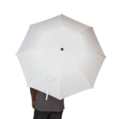 White Compact Foldable Umbrella | Eco-Friendly Rain Gear, Travel Essentials, Lightweight Outdoor Accessory