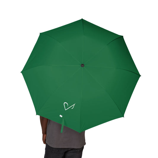 Parapluie pliable compact vert | Équipement de pluie écologique, indispensable pour les voyages, accessoire d'extérieur léger