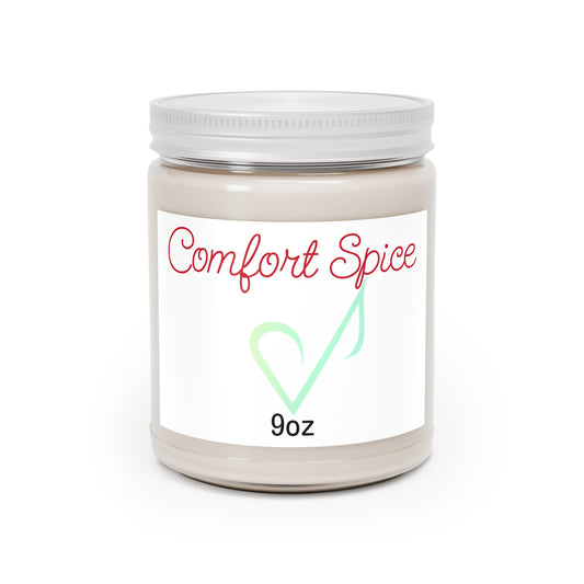 Bougie parfumée Comfort Spice à la cire de soja — Pot parfumé de 255 g avec couvercle blanc