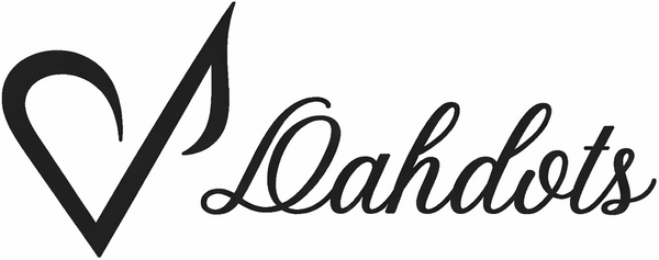 Logo with a stylized heart and the text 'Lahdots' on a white background